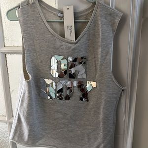 NWT Asilio grey mirrored tank. Jersey material. Size M